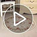 UKELER Luxury Soft Rustic Floral Round Area Rugs for Dinning Room Living Room Bedroom, Washable Elegant Non Slip Accent Round Kids Play Mat for Kids Room, 6.6'x6.6', 3