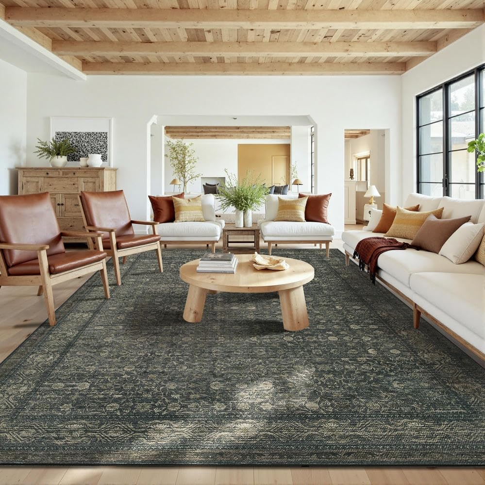 10x14 Washable Area Rug for Living Room, Extra Large,Vintage Boho