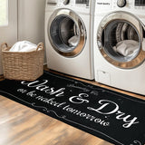 EYECY Laundry Room Rug Runner 20"x49" Non Slip TPR-Backed Rug for Kitchen, Bathroom, and Hallway - Black