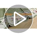 Lahome Floral 2x3 Rug, Green Kitchen Rugs Ultra-Thin Washable Indoor Mats for Entryway Non-Slip, Boho Scalloped Stain Resistant Small Throw Rugs for Bathroom Bedroom Ariele（Green）