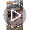5x7 Area Rugs for Living Room Vacuum-Friendly Machine Washable Area Rug Flower Floral Printed Pattern Low Pile Non-Slip Carpet for Bedroom Hallway Entryway, Pink Beige