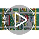 Rugshop Kids Educational Learning City Life Road Non Skid (Non Slip) Area Rug 3'3" x 4'7" Green