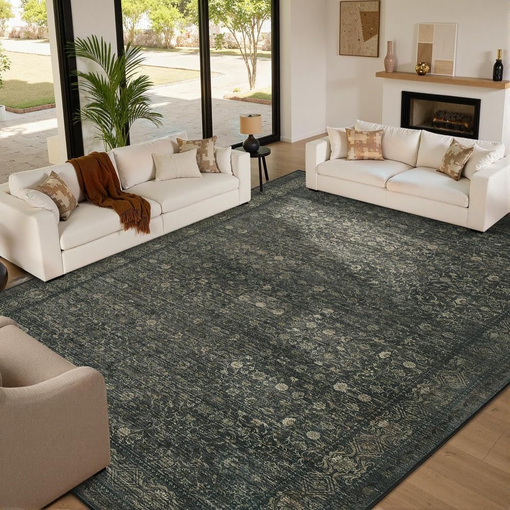 10x14 Washable Area Rug for Living Room, Extra Large,Vintage Boho