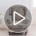 Eco-Ancheng Chair Covers Wingback Chair Slipcover 2-Piece Stretch Wing Chair Slipcovers Wingback Armchair Covers for Wingback Chairs with Elastic Bottom Non-Slip Furniture Protector for Living Room,38