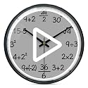 VIKMARI Glass Wall Clock 12 Inch Math Teaching Style Clock White Battery Operated Quartz Silent Non Ticking Wall Clocks for Classroom Bedroom Study Room