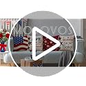 4th of July Pillow Covers 18x18 Set of 4 America Flag Stars Independence Day Decorations Home of The Free Memorial Day Patriotic Throw Cushion Case for Home Sofa Couch