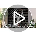 VEIGIKE American Flag Hunting Tapestry, Western Black and White Country Deer Tapestry Wall Hanging for Men Bedroom Room, Rustic Camo Tapestries Poster Blanket College Dorm Home Decor 60X40 Inches