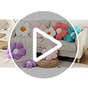 CANGHI Pink Flower Pillow 15.74 inch Flower Shaped Throw Pillows Daisy Plush Pillow Floor Pillows Seat Cushion Cute Aesthetic Decorative Throw Pillows for Bed Home Sofa Chair Couch Decor