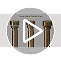 Oneach Heavy Duty Curtain Rods for Windows 72 to 144 Inch, 1 Inch Brass Gold Curtain Rod, Adjustable Length Rod with Metal Finials, Modern Decorative for Bedroom Kitchen Living Room