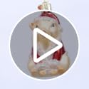 Old World Christmas Christmas Ham Glass Blown Ornament for Christmas Tree, Handcrafted Holiday Decoration, Pig Collection