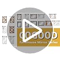 COGOOD Farmhouse Barn Door Mirror - 41" x 26" Rustic Wood Framed Wall Mirror for Bathroom, Living Room, Bedroom Wall Decor (Brown)