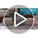 BIRDROCK HOME Square Pouf Ottoman - Cotton Braided Foot Stool with Bean Bag Filling - Compact and Comfortable Seating, Lightweight and Sturdy Boho Foot Rest for Living Room or Bedroom (Natural)