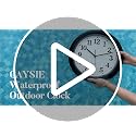 Caysie 12 Inch Sealed Indoor Outdoor Waterproof Wall Clock, Durable Silent Non-Ticking Battery Operated Quality Quartz Round Clock, Wall Decorative for Patio, Pool, Bathroom (Black)