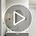 KOHROS 17.8x23.6 Oval Frameless Bathroom Vanity Mirror | 0.7-Inch Beveled Edge