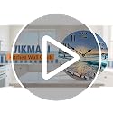 VIKMARI Kitchen Wall Clock - Home Decorative Wall Clock,14 Inch Silent Non-Ticking Quartz Battery Operated Clock, Easy to Read Round Arabic Numerals Ocean Wave Pattern Wooden Wall Clocks