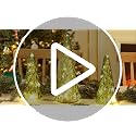 Christmas Decorations Indoor, YEAHOME Set of 3 Pre-lit Green Glass Christmas Tree for Home Decor, Christmas Table Decorations Lighted Xmas Tree with Timer for Living Room Mantel Tabletop Party