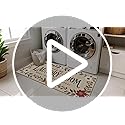Laundry Room Rug 20"x47" – Low-Profile Boho Non-Slip Runner Rug with TPE Backing, Durable Washable Soft Laundry Mat, Comfortable Floor Mat for Laundry Room Organization, Fits Washer Front, Kitchen Mat