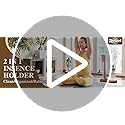 2 in 1 Incense Holder for Sticks with Glass Ash Catcher, Upside Down Anti-Ash Incense Stick Burner for Outdoor Patio, Modern Vertical Incense Holder for Home Decor, Spa, Meditation and Reddish Brown