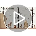 decalmile Large Birch Tree Forest Animals Wall Stickers Bear Rabbit Fox Deer Wall Decals Baby Nursery Toddler Bedroom Living Room Wall Decor(H: 63inches/ 160cm)