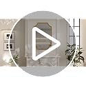 Kelly Miller 20"x28" Scalloped Black Bathroom Mirror for Wall Mount, Home Mirror | Elegant beveled vanity mirror with wavy edges. Perfect metal frame wall mirror for living room, bathroom & entryway.