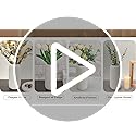 Ceramic Vase for Flowers – Modern Small Ribbed Textured Flower Vase for Home Decor, Pampas Grass, Decorative, Farmhouse, Coffee Table, Kitchen Centerpieces, Bookshelf and Home Living (XL White)