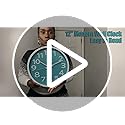 Crosstime Wall Clock Silent Non Ticking Indoor Outdoor Clock Battery Operated Easy to Read Analog Decorative Clocks for Bedroom Office Home Patio Pool Porch Decor,12 Inch Aqua