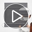 WDFour No Drill 100% Blackout French Door Roller Shade,1 Pack. | 24x38”, Hemp Gray,Side hook & loop for partial shading; blackout fabric, drill-free mount, full privacy.
