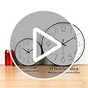 jomparis Wall Clock 12 Inch Non-Ticking Silent Battery Operated Round Wall Clock Modern Elegant Simple Style Clock for Home Office Kitchen Bedroom Living Room