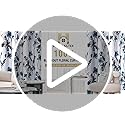 H.VERSAILTEX 100% Blackout Curtains 84 inch Length 2 Panels Set Cattleya Floral Printed Drapes Leah Floral Thermal Curtains for Bedroom with Black Liner Sound Proof Curtains, Grey and Blue