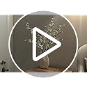 Ammyoo 4Pcs Cherry Blossom Branches Artificial Flowers for Spring Summer Indoor Decoration,Faux Long Stem Artificial Flowers for Wedding Home Office Bedroom Party Table Centerpieces Decor(White)