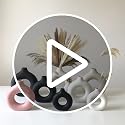 White Ceramic Vases for Pampas Grass,Water Drop Design Doughnut vase Modern Home Decor Minimalist Nordic Boho Ins Style (White Mini)