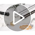 TONIAL Curtain Rod 32 to 58 Inch(2.6-4.8ft), Telescoping Splicing 3/4 Drapery Rods for Windows 20 to 53 Inch(1.7-4.4ft), Decorative Single Rod with Small Cap Finial, Black