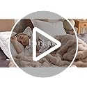 Ultra Soft Cozy Faux Fur Throw Blanket, Fuzzy Plush Thick Bubble Blanket, Luxury Fluffy Blanket for Couch, Sofa, Bedroom, and Living Room, 50x60 Inches, Cream White