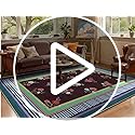 GarveeHome Brown 5x7 Area Rug, Vintage Floral Design, Machine Washable Low Pile Rug, Lightweight Non Slip, Soft Carpet for Living Room Bedroom Dining Room Nursery