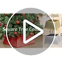Blissun Fabric Christmas Tree Collar, Square Shiny Tree Ring, Willow Christmas Tree Skirt for Christmas Tree Decorations (Shiny Gold)