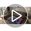 Gaming Rug for Boys Room - Purple Gamer Area Rug for Boys Bedroom Games Themed Kids Room Decor Gaming Carpet Rugs, 59 x 39 Inches