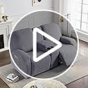 Ruaozz Loveseat Recliner Covers with Console, 4-Pieces Recliner Sofa Covers Stretch Jacquard Reclining Couch Covers with Pockets Furniture Protector with Elastic Straps Bottom (Chocolate)