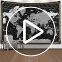 CAPSCEOLL World Map Tapestry for Kids Student Wall Tapestry World Geographical Distribution Tapestries for Men 80X60 Inches Tapestries for Bedroom Living Wall Art