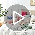 Pink Bow Pillow,12'' Bow Shaped Pillow with Faux Rabbit Fur,Soft Bow Throw Pillows Aesthetic Bow Decorative Pillows for Bed Sofa Couch Home Decor