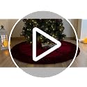 Ruffled Velvet Christmas Tree Skirt with Foam Padding, Nylon Backing and Lace-Up Tie Closure (Burgundy, 72-Inch)