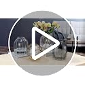Black Grey Glass Vase for Flowers,Dark Grey Bud Tall Glass Vases,H-8.0" Simple Striped Design for Home Floor Decor,Farmhouse Decor, Centerpiece Coffee Table Decorations