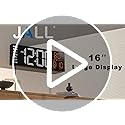 JALL 16" Large Digital Wall Clock with Remote, Big LED for Seniors, Auto Dimming, 8 RGB Colors, Night Light, Count Down Timer, Alarm, DST, Temperature for Living Room, Back to School Classroom