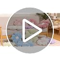 Flower Shaped Pillow, Cute Decorative Throw Pillow with Soft Artificial Rabbit Fur for Couch Bed Chair Floor, Flower Pillows Seating Cushions Room Décor for Bedroom Living Room (14.9", White)