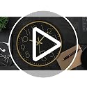 Foxtop Black Gold Wall Clock 12 Inch Silent Non-Ticking Battery Operated Round Quartz Modern Wall Clock for Living Room Kitchen Bedroom Home Office School Decor