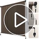 Artpuch Outdoor Roller Shade 8' W x 8' H, Mocha Exterior Cordless Patio Shades Roll Up Blinds with Spliced Pole Design, (2 Poles, One-Piece Fabric)