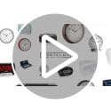 Westclox Large Digital Wall Clock Battery Operated with Temperature Date and Day of Week with Alarm | Modern Digital Desk Clock for Office Kitchen Bedroom or Living Room | Black