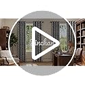 jinchan Vintage Curtains 84 Inch Long Cream Scroll Floral Blue Curtians for Living Room Bedroom Room Darkenign Drapes Thermal Insulated Classic Traditional Privacy Grommet Top 2 Panels