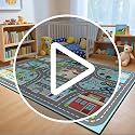 Car Rug Play Mat - Road Rug for Kids Boys Room, Fun Race Track Traffic Road Carpet for Boys Playmat Educational Learn, Car Carpet for Kids Room Decor Playmat Bedroom Playroom, 2.5x4 Feet