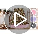 Christmas Wedding Tree Skirt, 4 Layer 47 in Snowflake Tulle Tree Decoration for Party Indoor, Fluffy Tree Cover Mat Ornament for Holiday, Pink