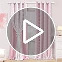 Yinhua Pink Curtains for Girls Room Double Layer Blackout Curtains for Bedroom 84 Inches Long Nursery Curtain for Living Room, Grommet Drapes with Tiebacks, 52" W x 84" L
